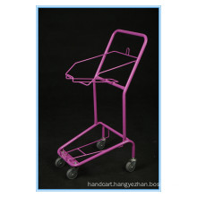 Pink Powder Coating Shopping Basket Trolley